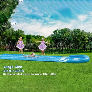 Slip and <b>Slide</b> Lawn Toy - Water <b>Slide</b> Slip n <b>Slide</b> for Kids Adults 20ft Extra Long with Sprinkler 3 Bodyboards Backyard Games - Product Image 3