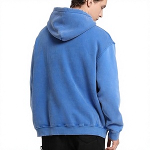 <b>Men's</b> Blue Hooded Sweatshirt Regular Fit Cotton Fleece Casual Pocket Long Sleeve Autumn Wear <b>Men</b>’s Blue <b>Hoodie</b> 2027 - Product Image 2