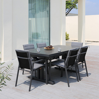 Table à manger extensible OSMEN METRO Pop-up 190/250, mobilier d'extérieur moderne, utilisation en patio, jardin