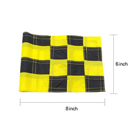 Drapeaux de golf à carreaux en nylon 420D, 6*8 pouces, mini-drapeaux de putting avec tube en plastique pour entraînement sur le green de jardin