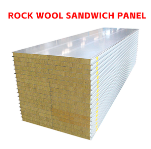 Paneles de techo ignífugos modernos, tablero de aislamiento térmico de lana de roca sándwich de espuma para construcción de casas, paneles sándwich de poliuretano - Product Image 2