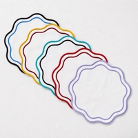 Sets de table en coton de forme irrégulière, couleur unie, décoration de table, usage domestique, lavable en machine, style simple