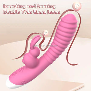 Venta al por mayor USB recargable mujer doble varita conejo vibrador 10 frecuencias giratorio clítoris masajeador caliente G-Spot vibradores - Product Image 4