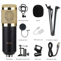 Ensemble Carte Son Professionnelle BM800 V8 Microphone Studio Condensateur pour Enregistrement et Diffusion en Direct