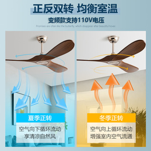 <b>Ceiling</b> <b>Fan</b> Wood Blade DC Motor <b>Remote</b> <b>Control</b> Quiet Design For Living Room Dining Room - Product Image 5