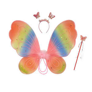 Adult Kids 4Pcs Simulation Butterfly <strong>Wings</strong> Pointed Tutu Skirt Headband Wand Princess Fairy Costume Set Girls Party Dress up - Product Image 2