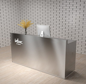 Bureau d'accueil de style sculpture en fibre de verre, comptoir de réception de luxe, art moderne pour salon, hall d'hôtel - Product Image 3