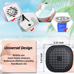 Silicone Hair Catcher Wholesale Premium Silicone Shower Cover Collapsible Hair Stopper Bathroom Kitchen Sink - Product Image 2