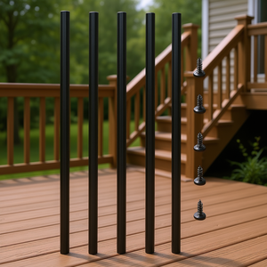 Barandillas de aluminio para terraza, 36 pulgadas x 0.75 pulgadas, balaustres circulares de metal para escaleras exteriores y barandales de porche - Product Image 2
