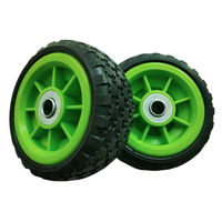 Prix usine Roue en mousse PU 6x3 pouces avec roulement à billes et jante en plastique anti-crevaison pour chariot à main/roue de chariot de camping