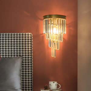 Simig lighting lampada da parete in cristallo nero di lusso industriale americano con portalampada E27 - Product Image 1