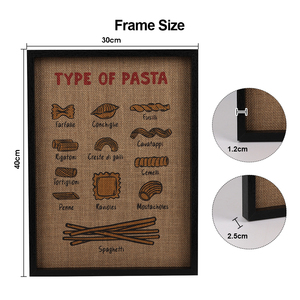 Tableau mural rétro sur toile à thème alimentaire, texture toile de jute vintage, impression type pâtes, encadré pour cuisine, salle à manger, décoration intérieure - Product Image 4