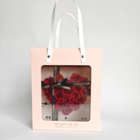 Quadratischer Acryl-Blumenstrauß mit Konservierter Rose, Ewige Blume Geschenkbox für Weihnachten, Erntedankfest, Muttertag, Geburtstag, Langlebig