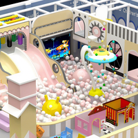 Aire de jeux intérieure personnalisée Aoleao Fantasy Arcade avec piscine à balles, toboggan et structure d'escalade pour enfants, jeux souples, grande capacité, multi-matériaux, CE TUV