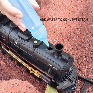 Tren ferroviario clásico Slot Toys Tren de locomotora de vapor de agua Agregar agua para fumar Juego de tren eléctrico con luz y sonido - Product Image 4
