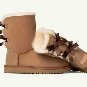 Botas de Nieve para Mujer, Diseño <span class=keywords><strong>Bailey</strong></span> Bow II, Nuevas para Invierno 2025, de Piel de Oveja, Altura Media - Product Image 4
