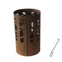 Poêle à bois moderne en acier Corten rouillé, structure KD, pour jardin, avec bac à bois