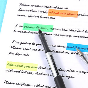 Marcadores de página Foska, pestañas de índice adhesivas de Color fluorescente de plástico resistente al agua para marcadores o etiquetas de lectura, gráficos de medidas - Product Image 4