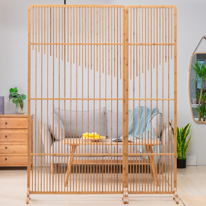 Chinese Style Bamboo Screen 74cm Portable Room Divider For Living Room Home Decor - Product Image 3