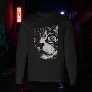 Camiseta de Manga Larga con Diseño de Gato, Estilo Vintage Retro Hip Hop Y2k, Moda Urbana Atrevida - Product Image 3