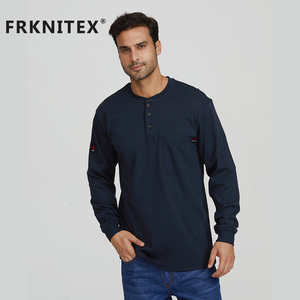 Frknitex tùy chỉnh Mens đen bảo hộ lao động dài tay áo hàn làm việc FR t Áo sơ mi với logo - Product Image 4