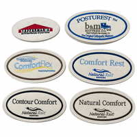 Étiquette de matelas brodée sur mesure en tissu feutre avec logo de marque canadienne, nouveau style, haute qualité, surjetée, vente en gros