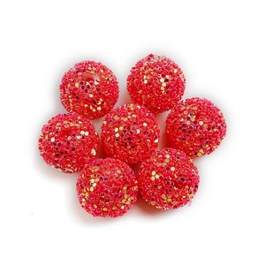Rhinestone Beads 16mm Mixed Colors Acrylic <b>Gumball</b> Druzy Iridescent Glitter Chunky Bead for DIY Beaded Pen Making - Product Image 5