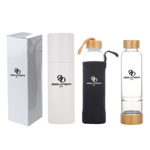 Bouteille d'eau Elixir d'usine pour la guérison par les pierres précieuses, bouteille d'eau en verre avec des copeaux de quartz rose, bouteille d'eau en cristal - Product Image 6