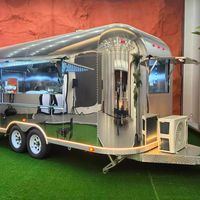 Chariot de bar mobile, stations de cocktails pour accessoires de food truck, chariot roulant électrique pour camping-car, fibre de verre, aluminium, acier inoxydable