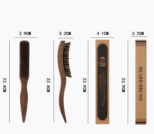 Brosse à <span class=keywords><strong>cheveux</strong></span> en bois <span class=keywords><strong>de</strong></span> noyer personnalisée pour barbe lisse, poils <span class=keywords><strong>de</strong></span> sanglier doux/moyens, brosse à <span class=keywords><strong>cheveux</strong></span> lissante pour femmes et hommes, nettoyage - Product Image 5
