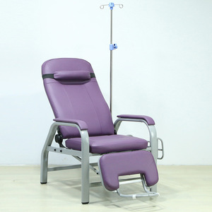 เก้าอี้ปรับเอนพินอิน รุ่น Reclining Infusion สีม่วง สำหรับใช้ในโรงพยาบาล พร้อมที่วางแขนและที่วางเท้า - Product Image 2