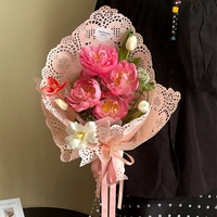 Kertas Glassine Tahan Air LUCIA untuk Pembungkus Bunga, Bahan Pengemas Buket, Perlengkapan Florist LF161003