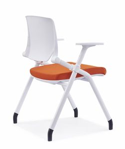 เก้าอี้สำนักงานตาข่ายแบบทันสมัยพร้อมฟังก์ชั่นเอียงเก้าอี้ยกเปลือกพลาสติกสำหรับห้องประชุมมีตัวเลือกสีให้เลือก - Product Image 3