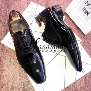 Nuevos zapatos Oxford formales para hombre con parte superior de cuero brillante y cordones, zapatos de boda con punta en punta de cuero genuino para el novio - Product Image 3