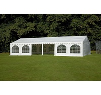 Carpa para Fiestas y Bodas de 10x20 pies, Resistente, para Exteriores, con Ventanas Arqueadas Transparentes, Estructura Metálica Simple, Protección UV, 2 Puertas, para Eventos y Exhibiciones