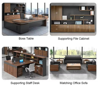 Bureau de Direction en L avec Table d'Appoint