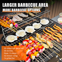 Chariot de fête réglable en hauteur sur mesure, barbecue en fonte pour l'extérieur, barbecue au charbon de bois