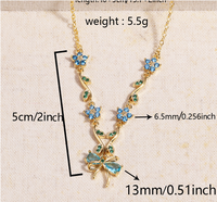 Collier Papillon Série Bambou avec Pendentif Fleur de Pêcher et Diamants, Style Sportif, Vente Flash, Cadeau Idéal pour Femme