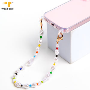 2026 핫 모바일 폰 랜야드 크로스바디 휴대폰 체인 진주 컬러풀 걸스 핸드비드 모바일 폰 케이스 세트 유니버설 체인 - Product Image 4