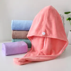 Làm Khô Tóc Sợi Nhỏ Nhung Cực Dài Tắm Khăn Quấn Tóc Khô Mũ Mũ Máy Sấy Turban