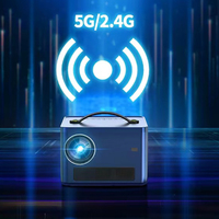 Proyektor Mini 1080P Cerdas Android Wifi BT, Proyektor Ponsel untuk Teater Rumah Luar Ruangan