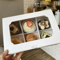 Boîte à pâtisserie avec 6 séparateurs emballage de Cupcake boîtes à biscuits en gros cuisson alimentaire papier boîte-cadeau Dessert bonbons carton pliable