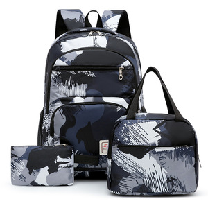 Fashion Waterproof Big Set <b>Lunch</b> Box Pencil Case 3-in-1 Casual Travel School Laptop Bag <b>Backpack</b> - Product Image 5