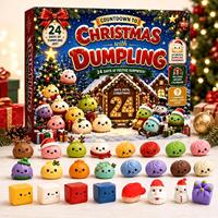 Calendrier de l'Avent 2026 Noël : Boîte Mystère de Jouets Squishy en Forme de Raviolis – Compte à Rebours de Noël, Jouet Anti-Stress et Cadeau