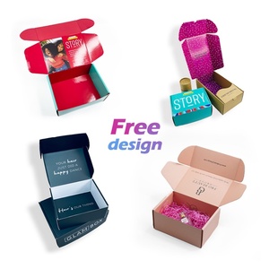 Boîte d'emballage personnalisée avec logo gratuit, boîte d'expédition écologique pour produits de beauté naturels, boîte de courrier en papier noir - Product Image 3