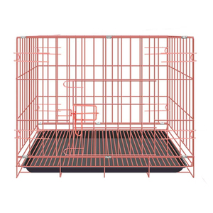 Perrera de Metal plegable portátil de lujo, cierre de botón de plástico fuerte, <span class=keywords><strong>jaula</strong></span> para perros, portador de mascotas de malla transpirable seguro, ventilado - Product Image 6