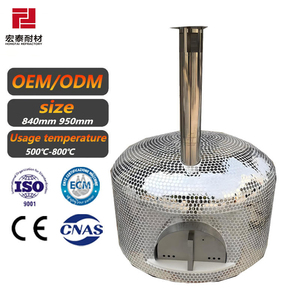Four à pizza mobile extérieur au bois Hongtai OEM avec contrôle mécanique du minuterie, réfractaire ultra-résistant pour pizzas et grillades <span class=keywords><strong>de</strong></span> viande - Product Image 4