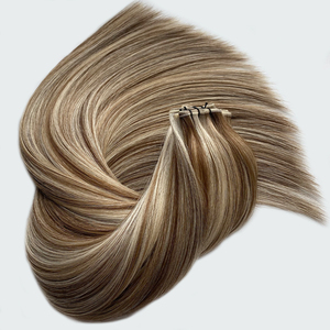 Haiyi, puntas gruesas, marrón chocolate con reflejos rubios claros, <span class=keywords><strong>cabello</strong></span> de trama Remy Genius marrón nogal - Product Image 2