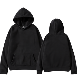 Sweat-shirt polaire à capuche oversize vintage anti-boulochage pour femme avec poche logo avant 100 % polyester pour tenue décontractée hivernale - Product Image 1