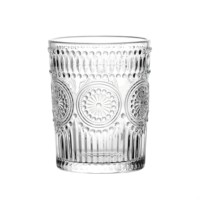 Verre à whisky et cocktails élégant de 300 ml, design tournesol vintage, transparent, compatible lave-vaisselle